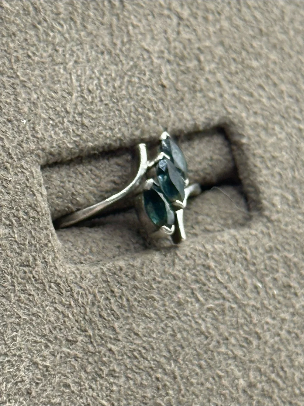 Sterling Silver Teal Marquise cut sapphire Stone Ring - Elegant Women’s Jewelry